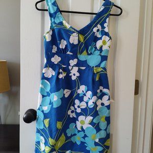 Tori Richard Dress - Size 4 - Blue, Floral, Luau, Summer